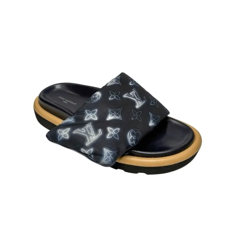 Louis Vuitton Pool Pillow Comfort Mule Slides EU 37 Marine Blue Monogram Flats